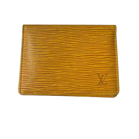 283. Louis Vuitton Yellow Epi Bifold Card Case - Picture 1 of 4